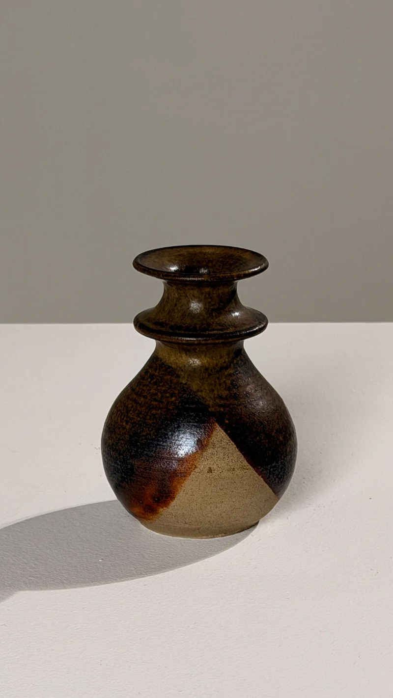 Stoneware candlestick, France, circa 1960.