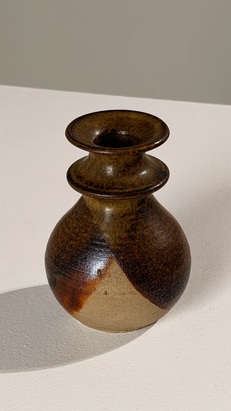 Stoneware candlestick, France, circa 1960.