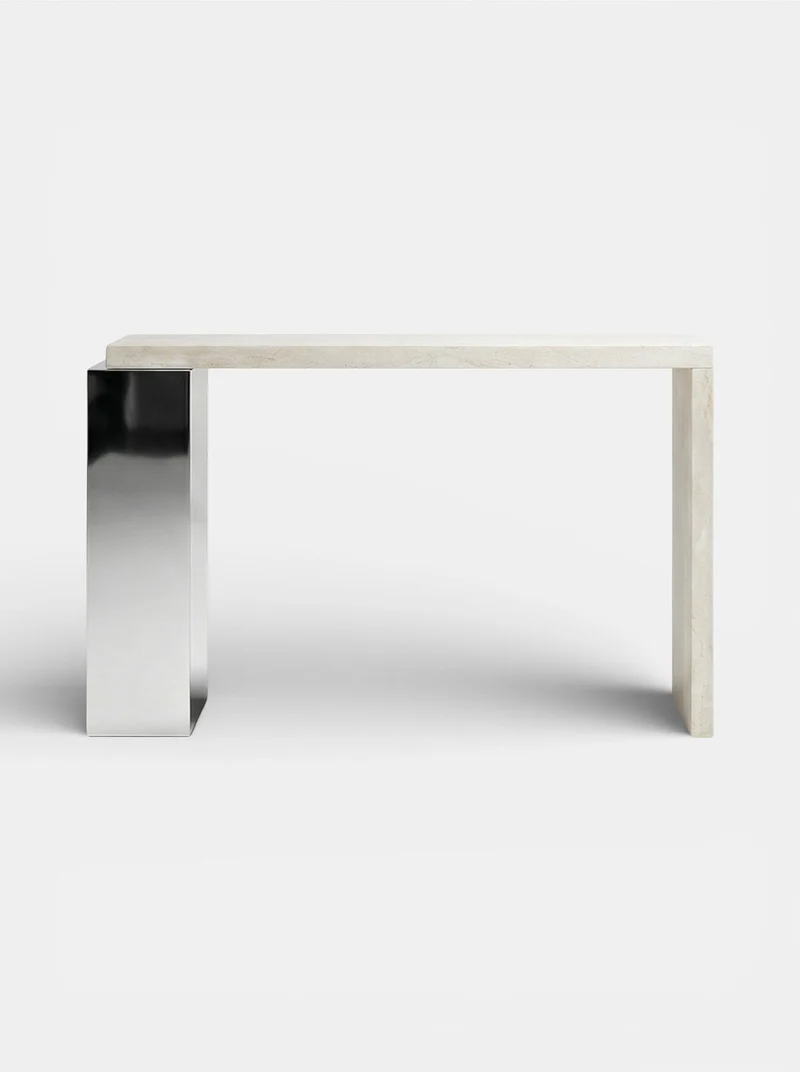Jill Console Travertine & Inox