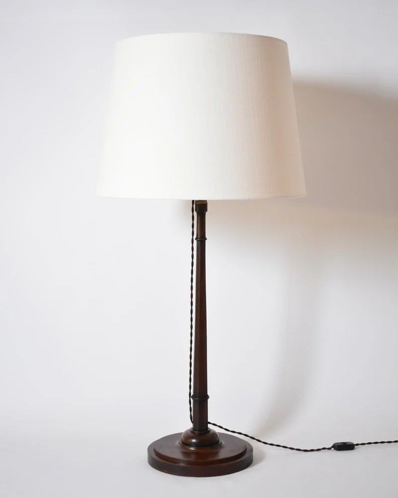 Vintage Art Deco Wooden Pyramidal Table Lamp, 1920s