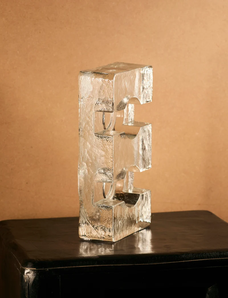 Important Scandinavian Clear Glass Candle Holder / Teapot Warmer c. 1960
