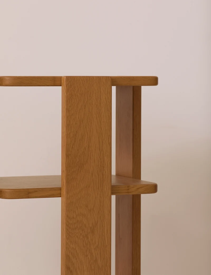 French Artisanal Shelf in Solid Oak c. 1980