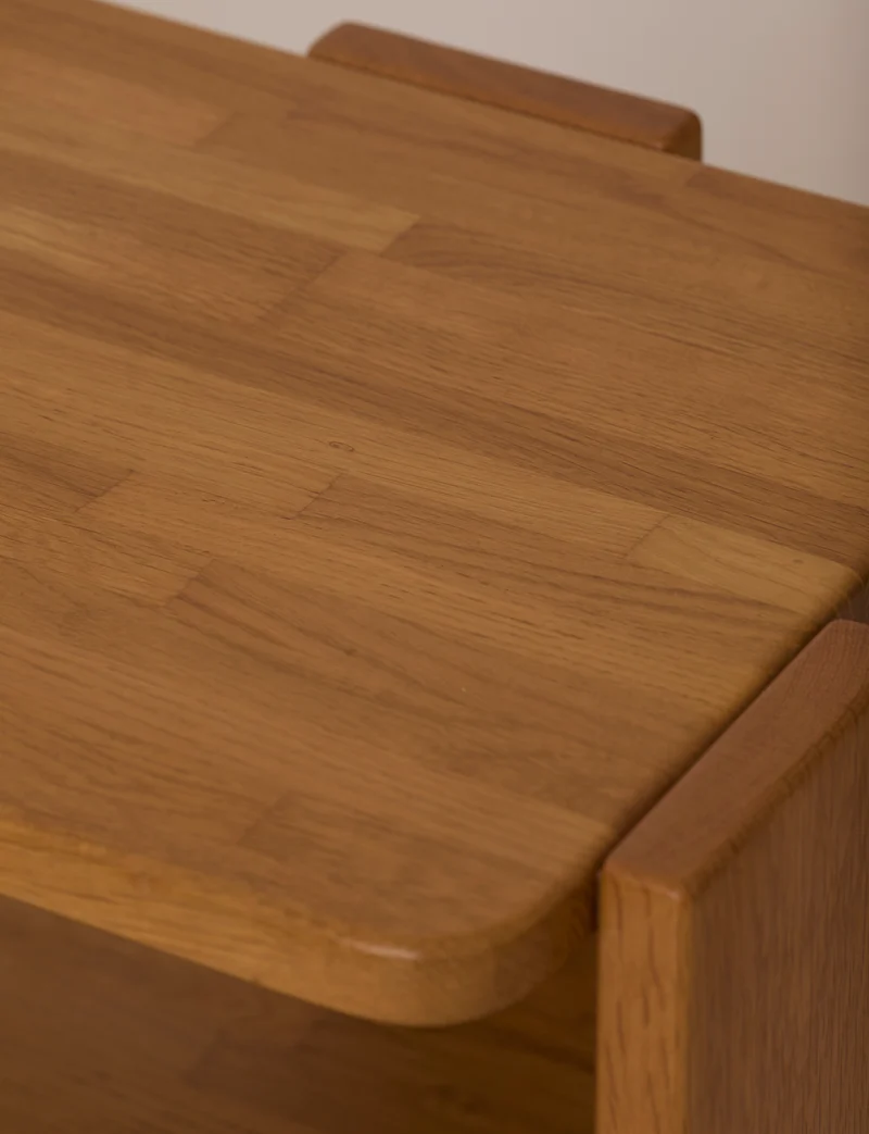 French Artisanal Shelf in Solid Oak c. 1980