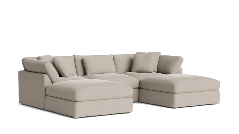Get Together™ 5-Piece Modular U-Shaped Sectional, Large, Light Pebble
