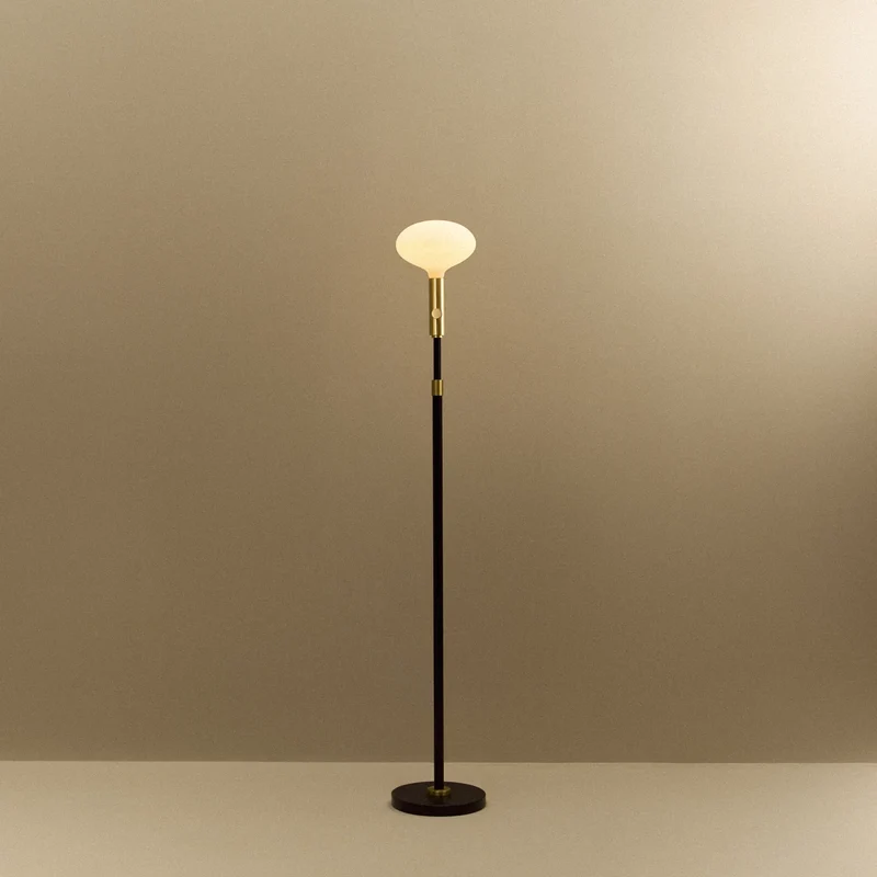 Poise Adjustable Floor Lamp in Brass + Oval II