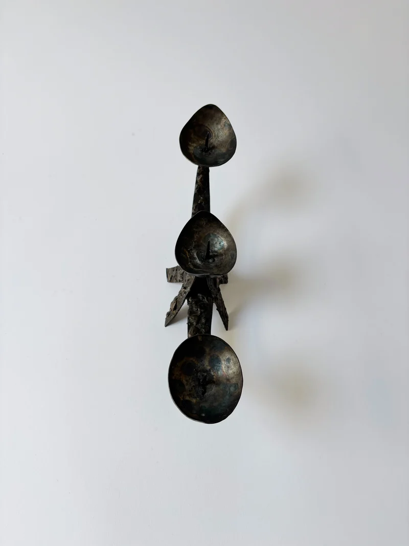 Brutalist Artisan 3 Arm Candlestick, Poland