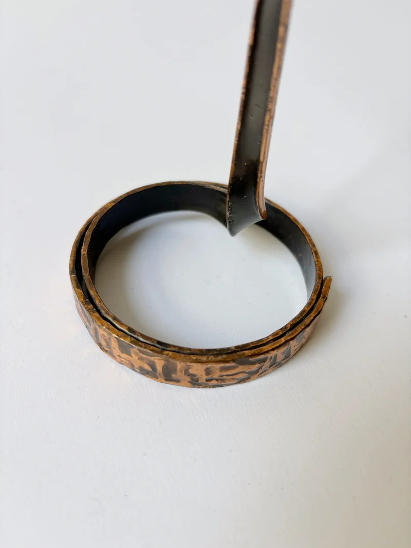 Coiled Metal Candleholder, Mid Century Poland