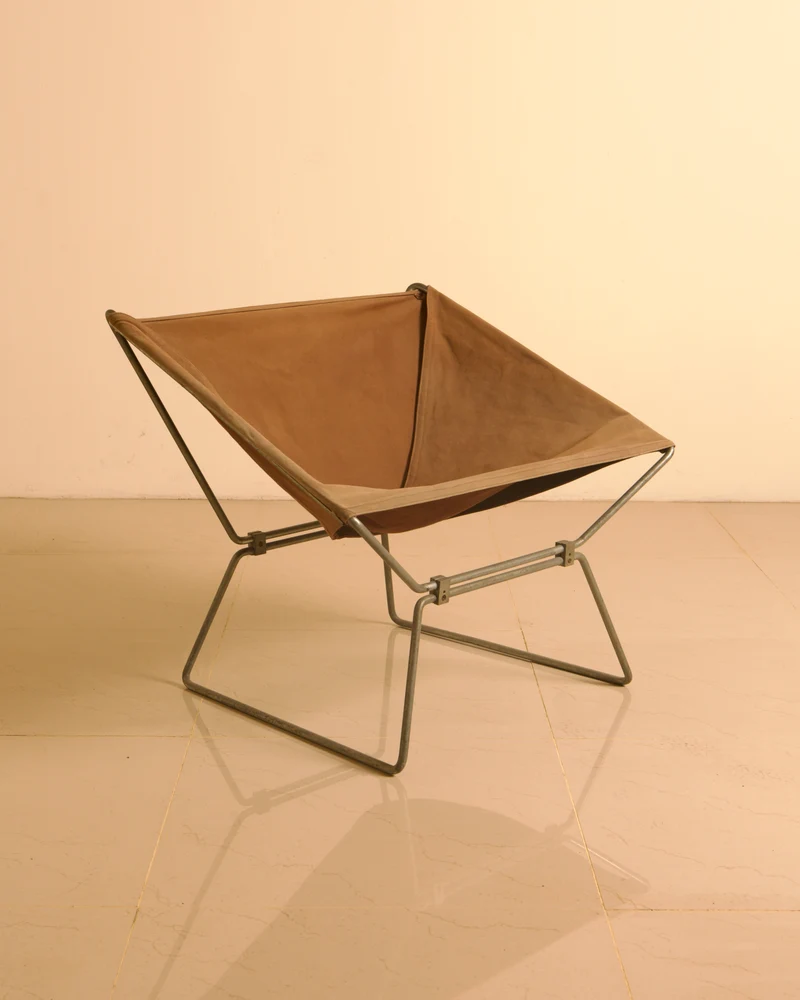 "AP-14" armchair in canvas by Pierre Paulin for AP Polak, 1950s