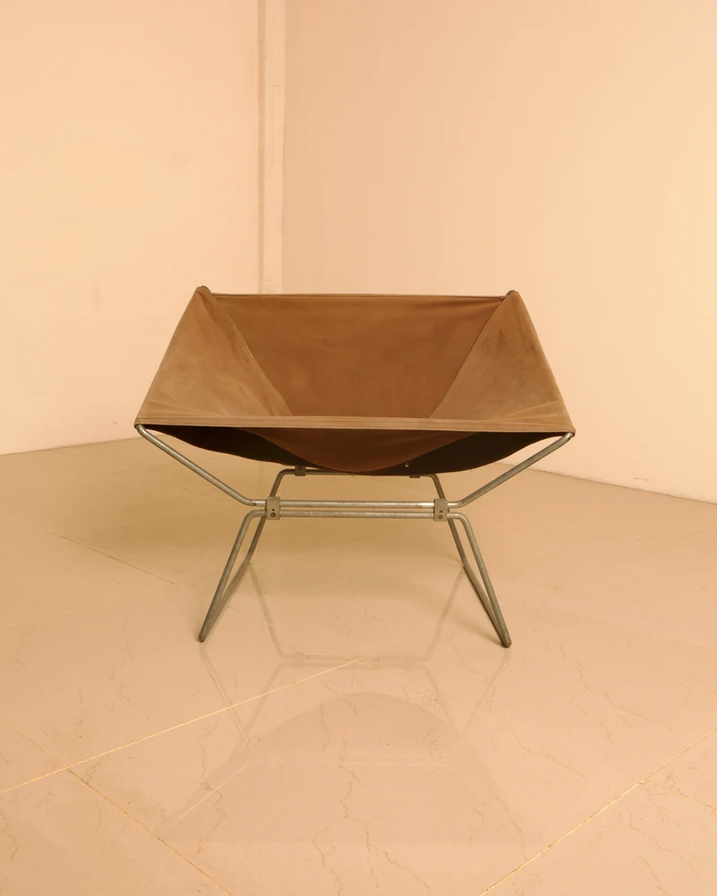 "AP-14" armchair in canvas by Pierre Paulin for AP Polak, 1950s