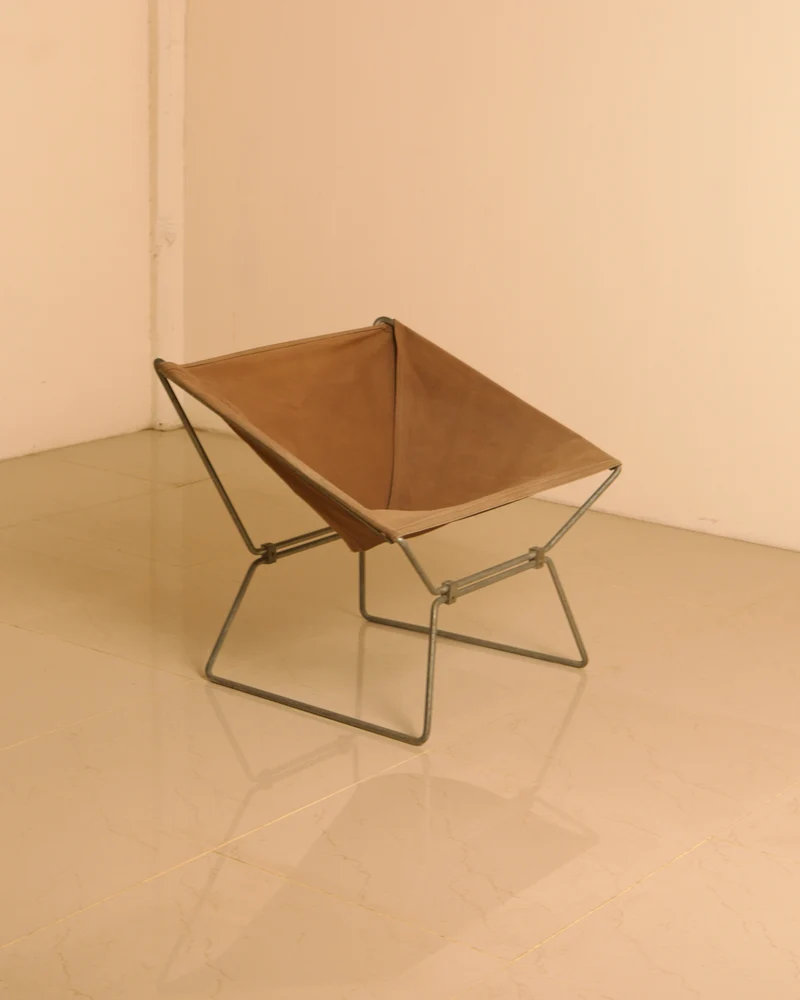 "AP-14" armchair in canvas by Pierre Paulin for AP Polak, 1950s