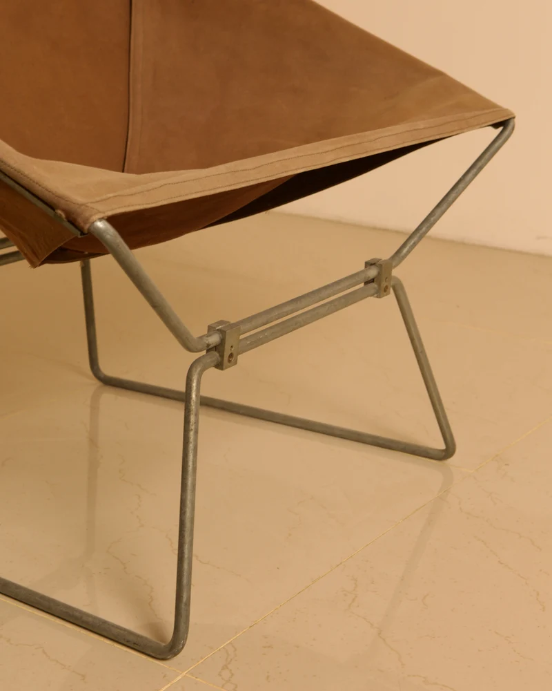 "AP-14" armchair in canvas by Pierre Paulin for AP Polak, 1950s