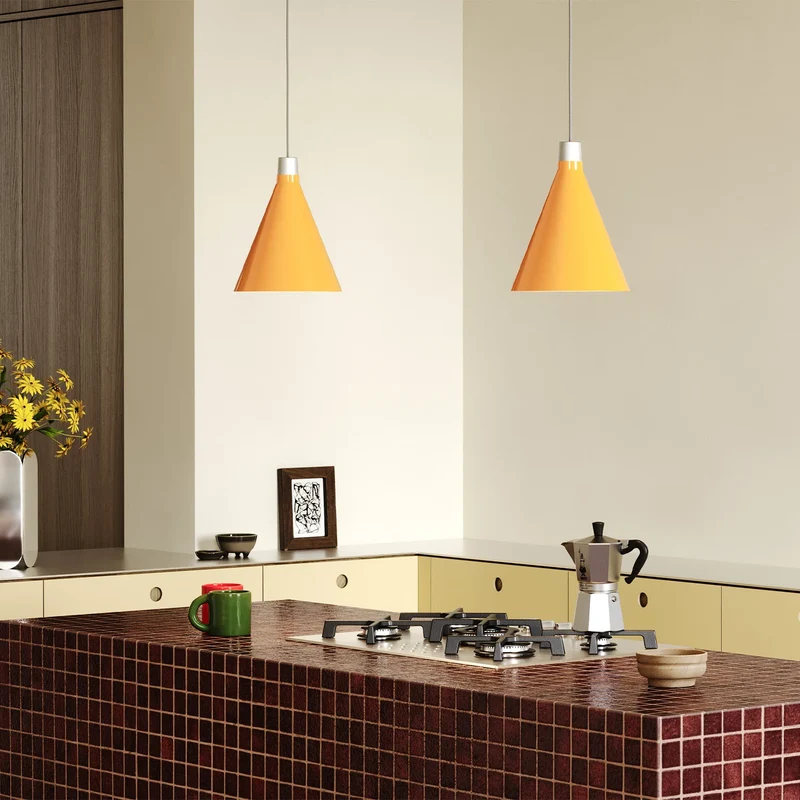 Bower Pendant Light Small in Yellow + Sphere III