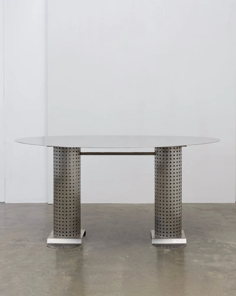 Postmodern Stainless Steel Dining Table, c.1980