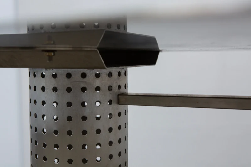 Postmodern Stainless Steel Dining Table, c.1980