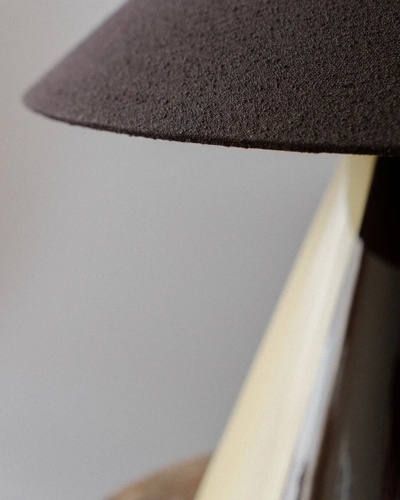 "Caterina" Earthenware Table lamp - Butter Ristretto