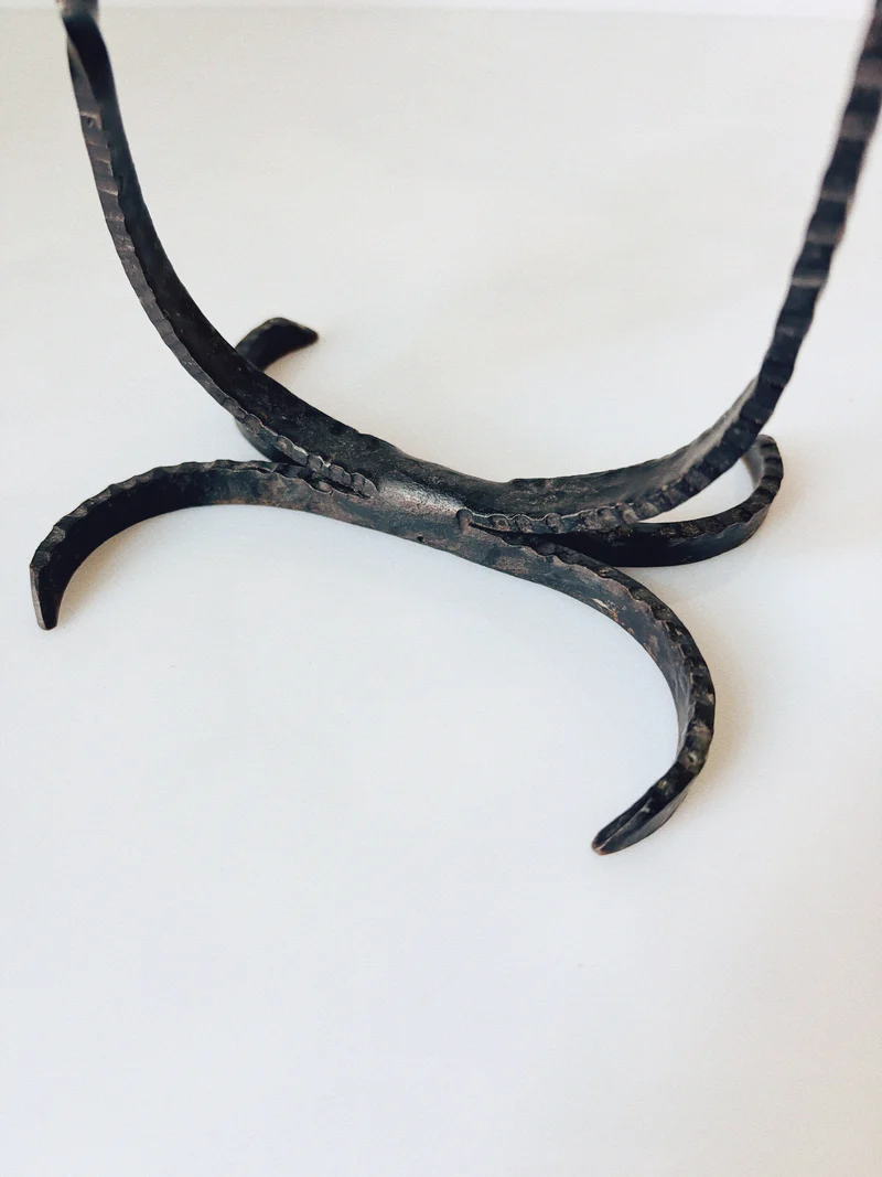 Forged Metal 2 Arm Candlestick, Poland