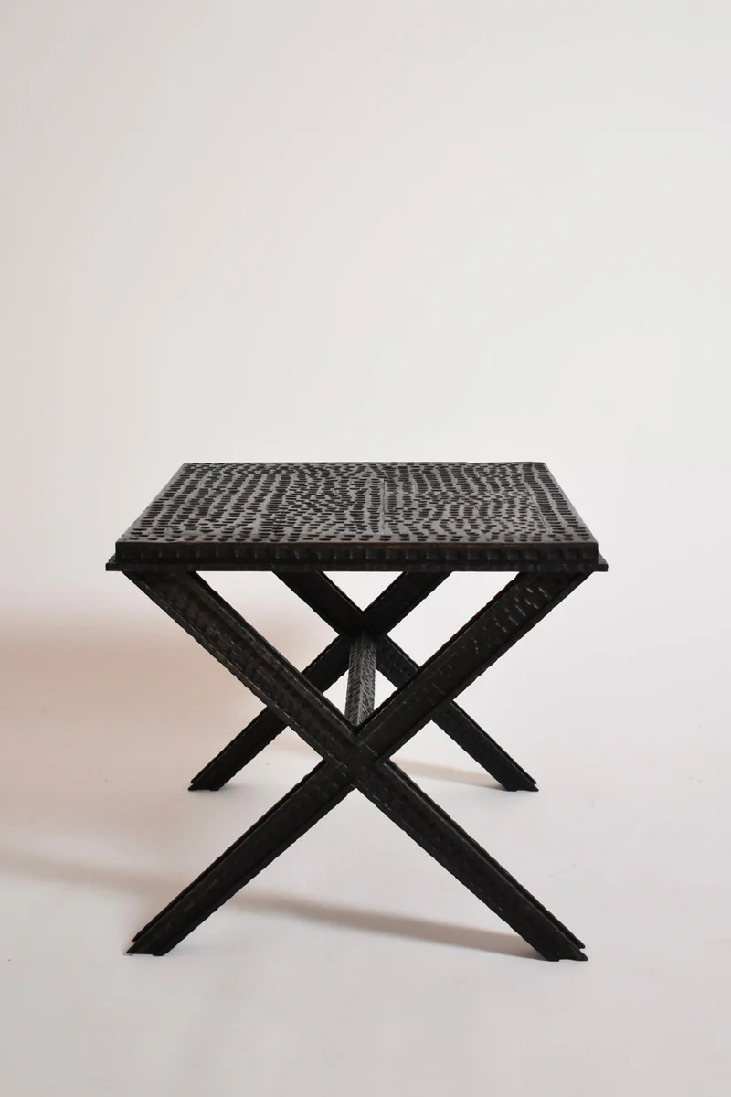 Brutalist Gouged Wood Coffee Table