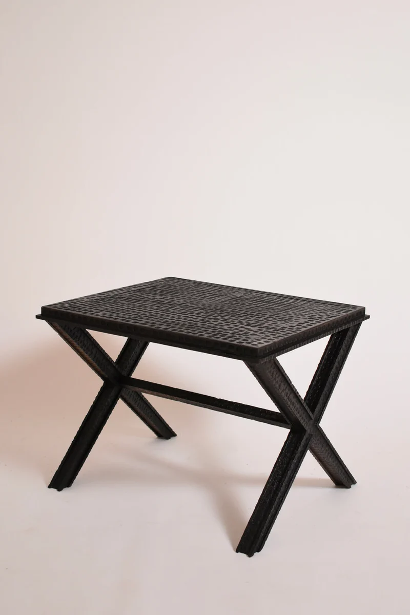 Brutalist Gouged Wood Coffee Table