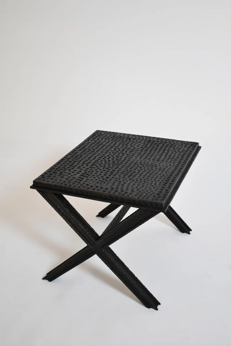 Brutalist Gouged Wood Coffee Table