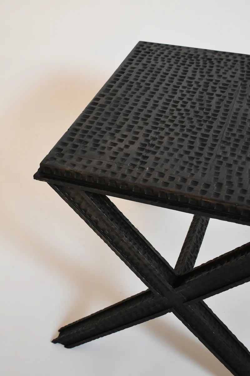 Brutalist Gouged Wood Coffee Table