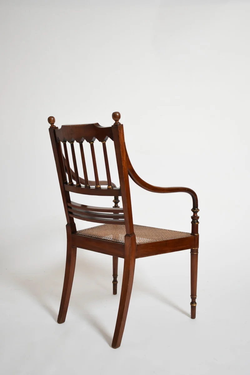 Pair of George III style armchairs, XIXth c.