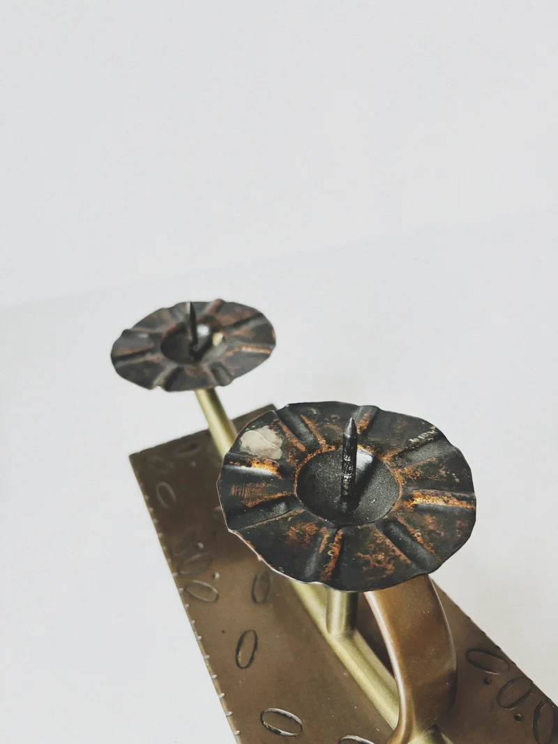 3 Arm Handmade Mid Century Candlestick, Poland