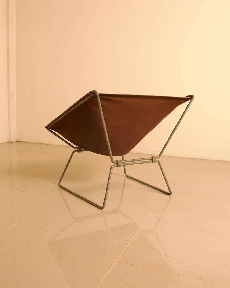 "AP-14" armchair in canvas by Pierre Paulin for AP Polak, 1950s