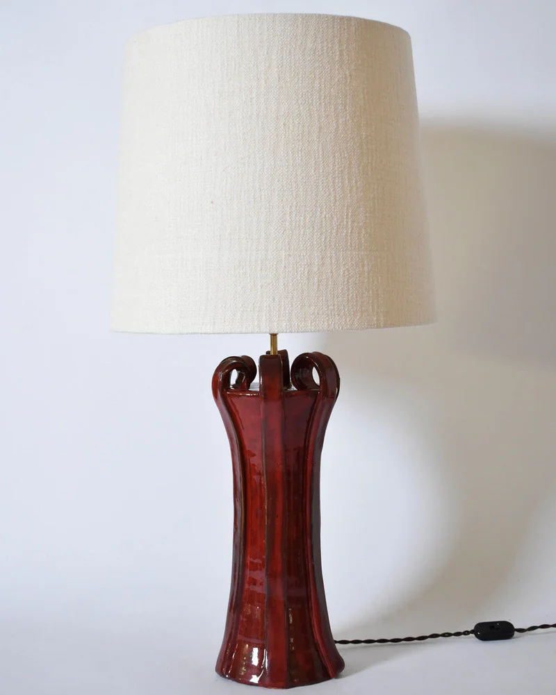 "Kasaï" Henry Red Ceramic Table Lamp