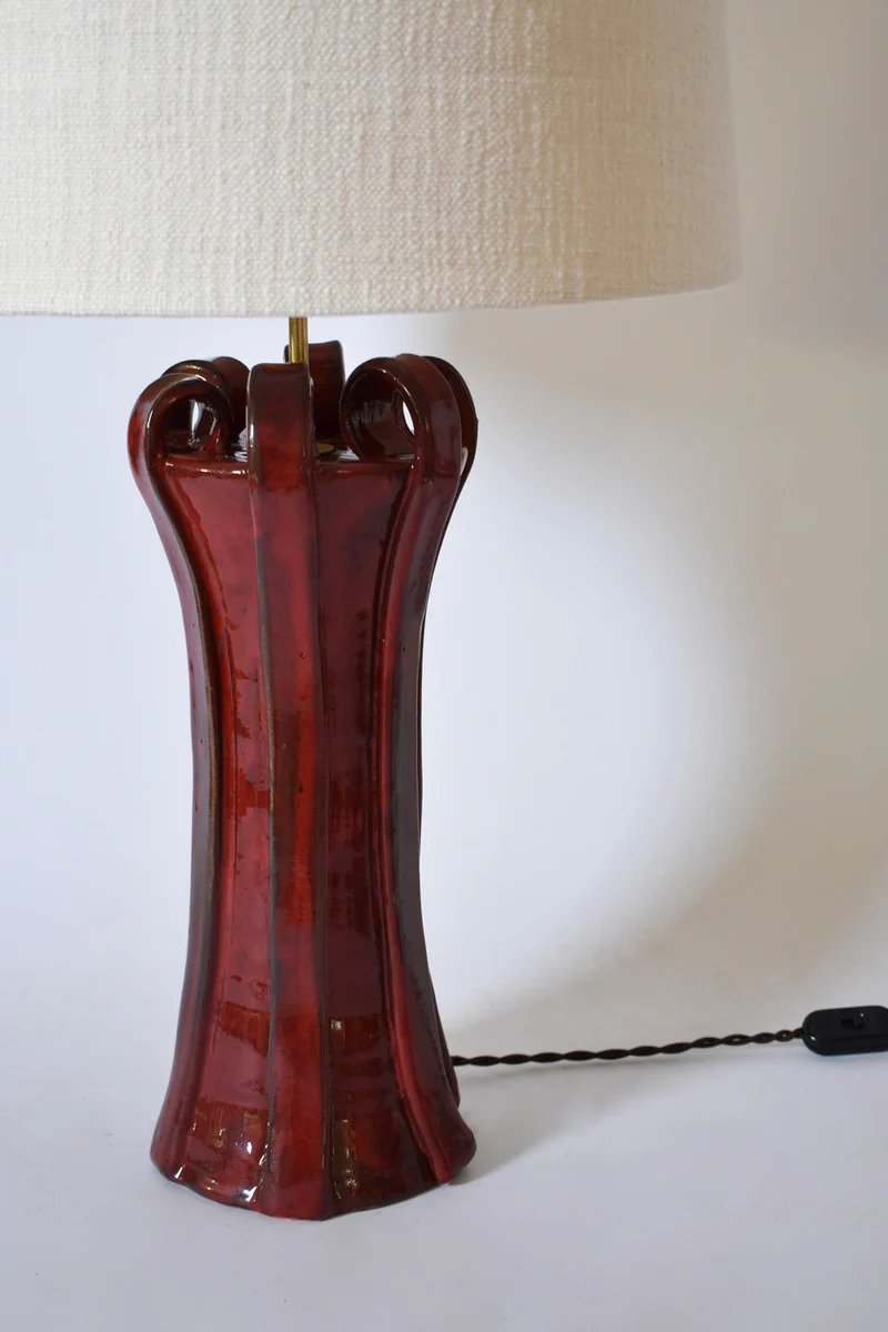 "Kasaï" Henry Red Ceramic Table Lamp