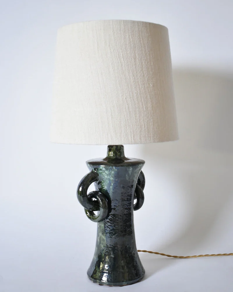 "Kasaï" Blue & Green Ceramic Table Lamp