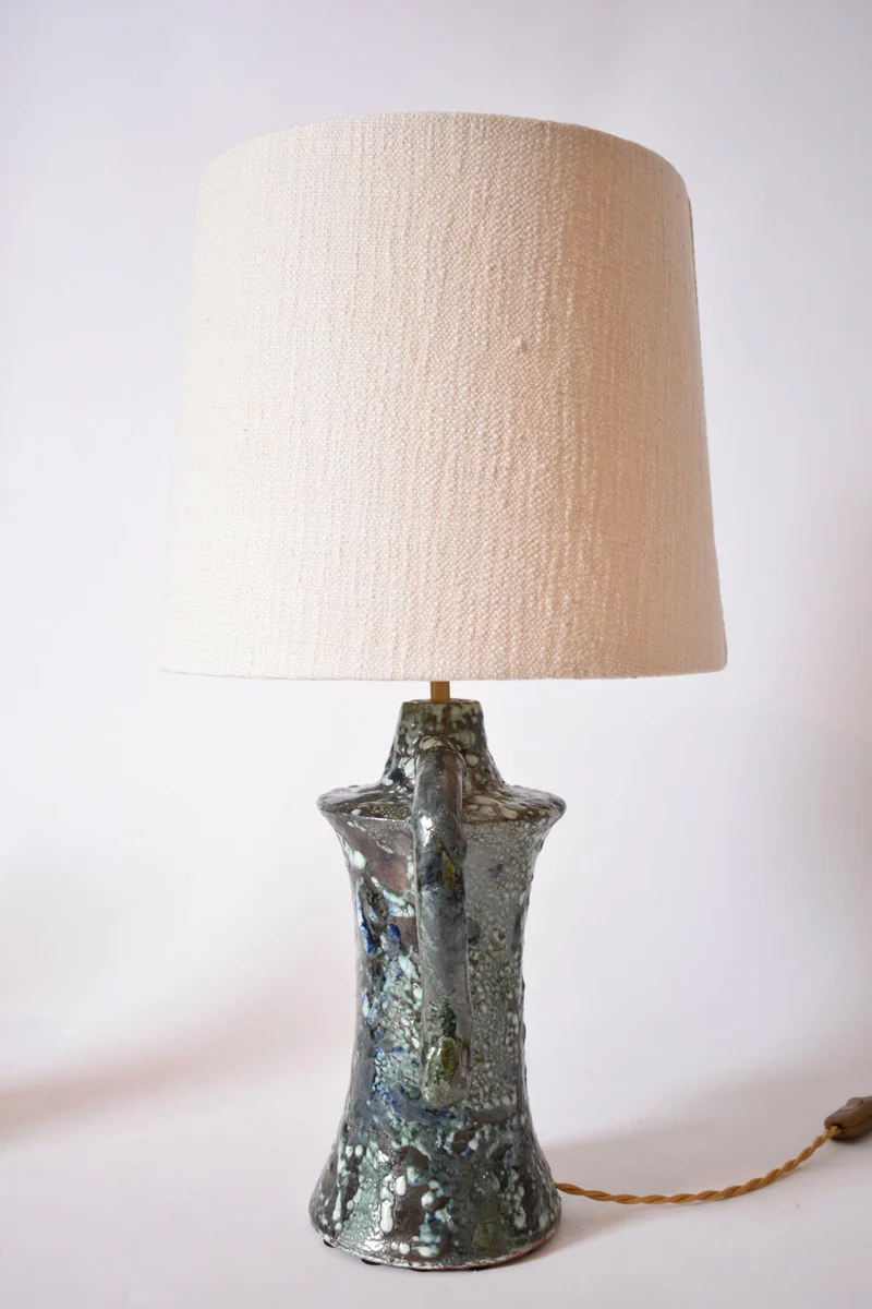 "Kasaï" Erato Blue and Green Ceramic Table Lamp