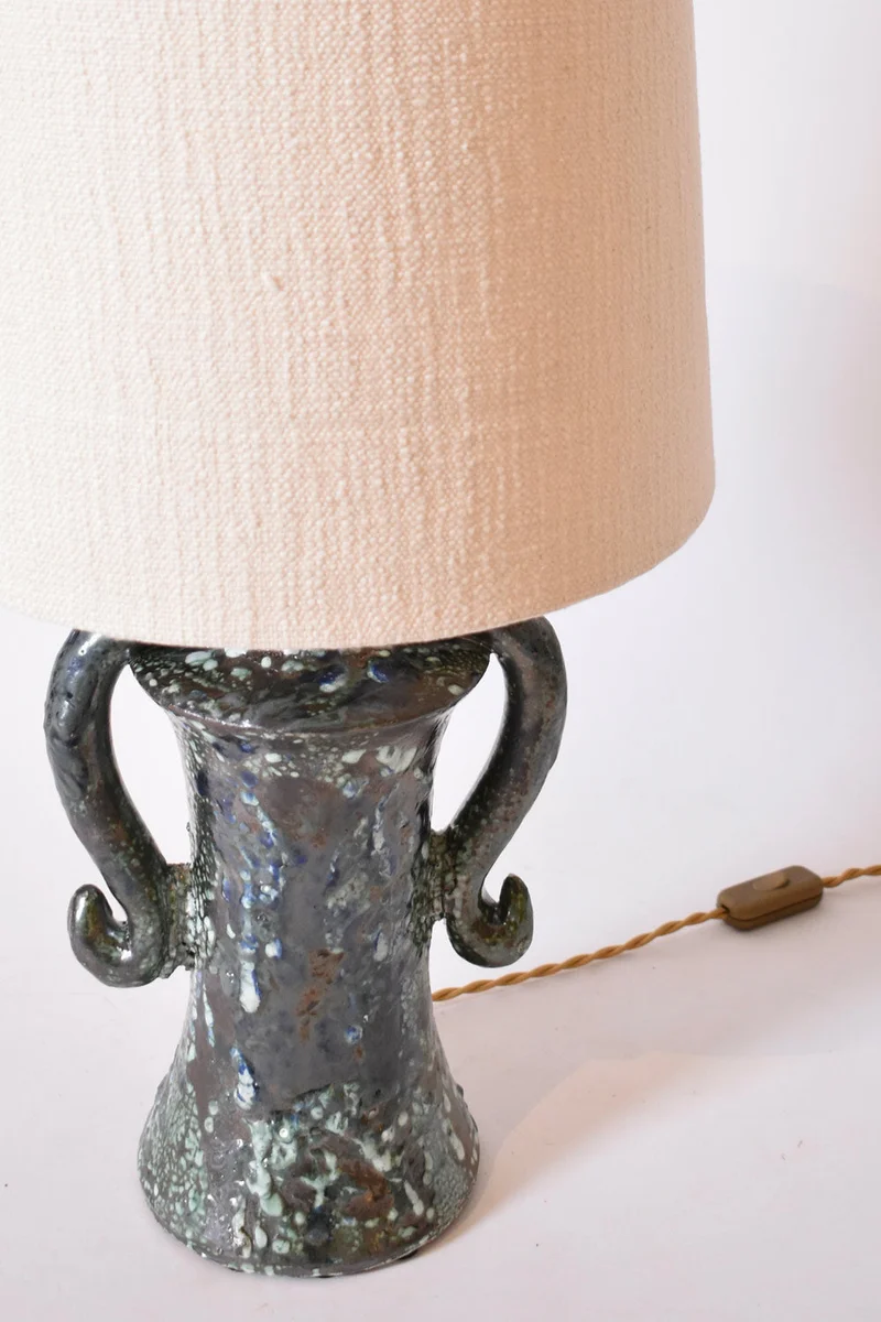 "Kasaï" Erato Blue and Green Ceramic Table Lamp