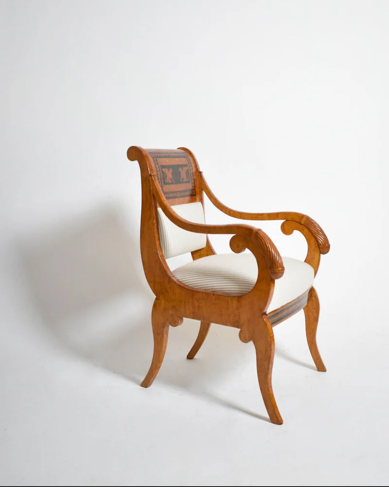 Pair of Etruscan Armchairs, XIXth c.