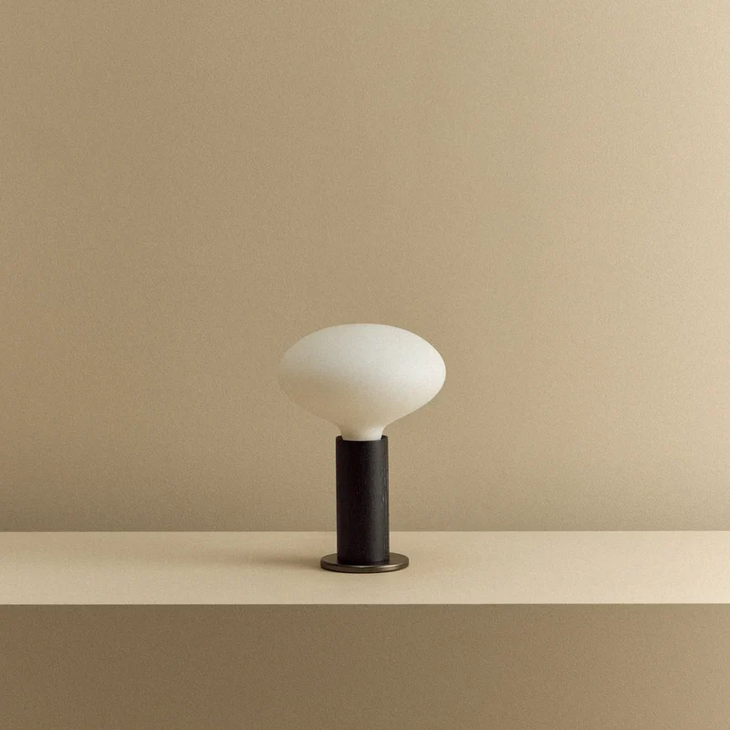 Knuckle Table Lamp in Blackened Oak + Oval