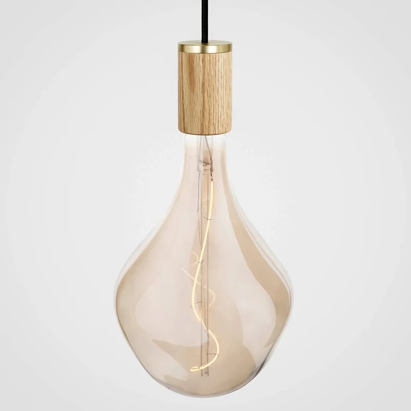 Nine Pendant in Oak + Voronoi II