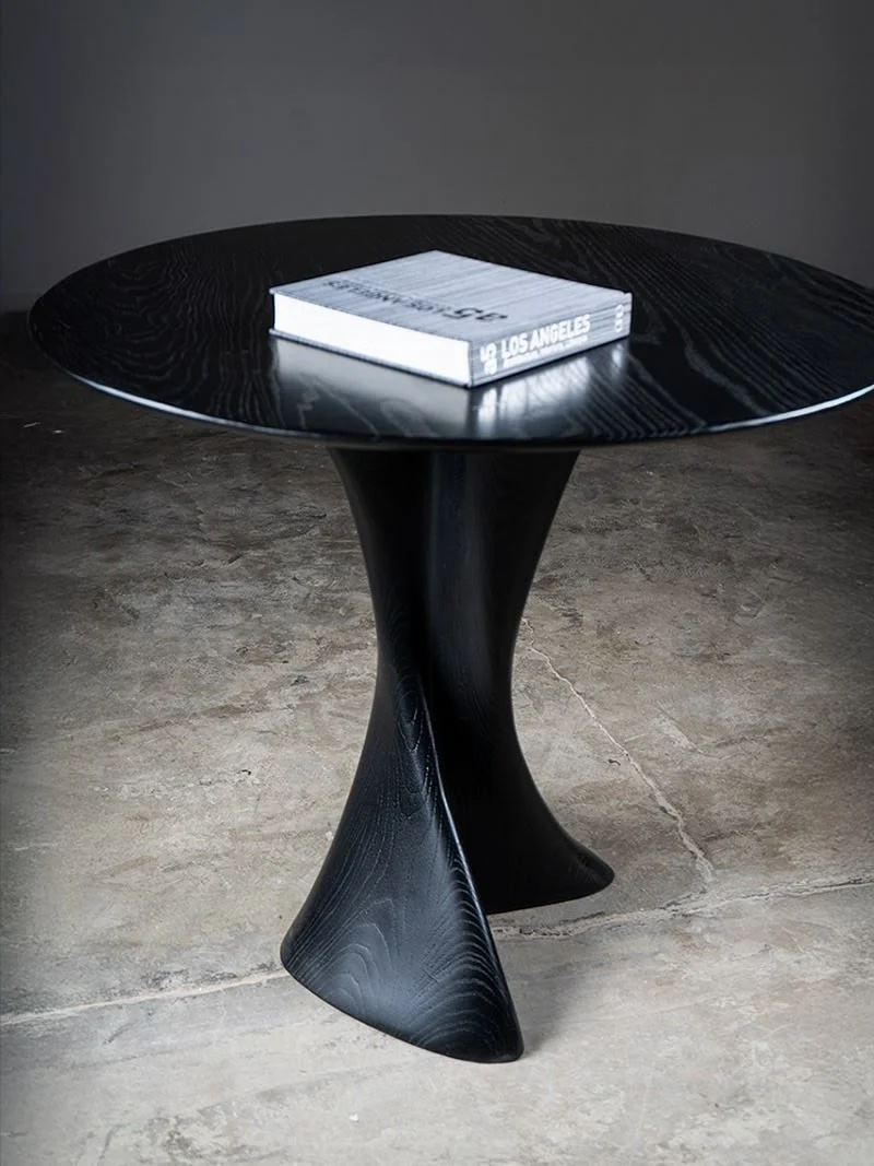 Sculptural Dervish Table in Ash wood Ebony stain