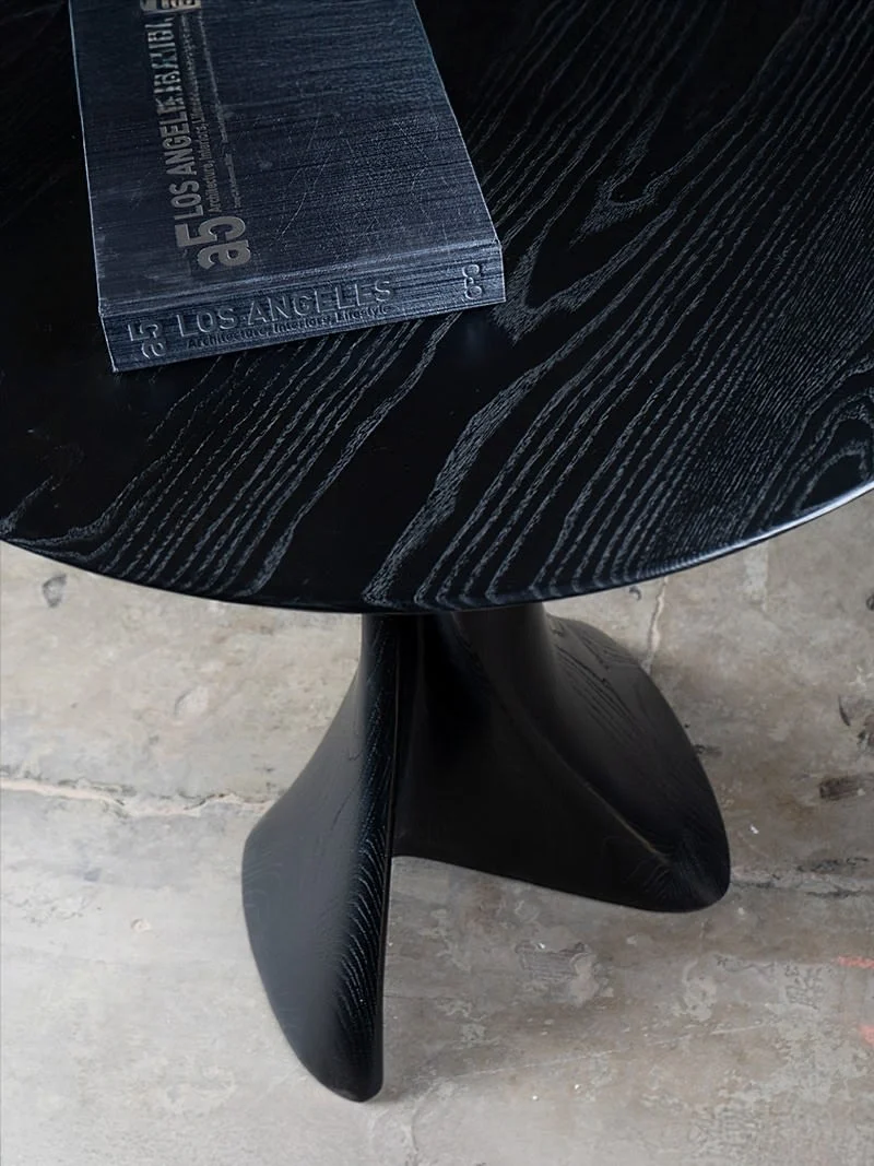 Sculptural Dervish Table in Ash wood Ebony stain