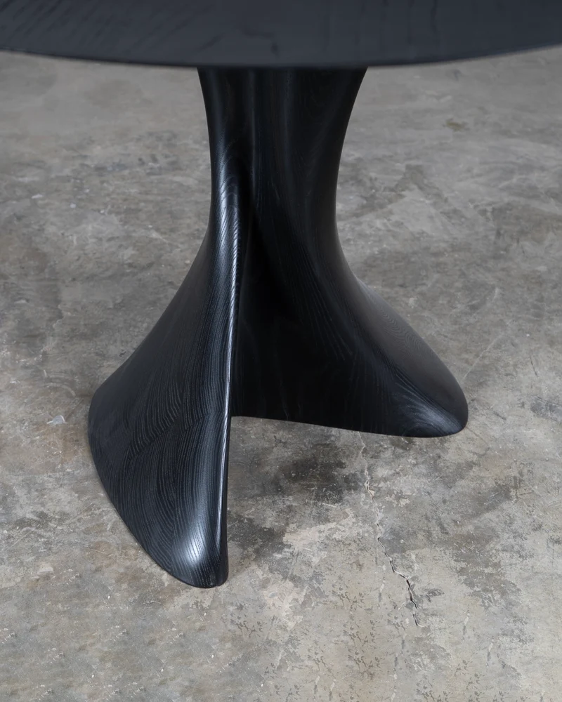 Sculptural Dervish Table in Ash wood Ebony stain