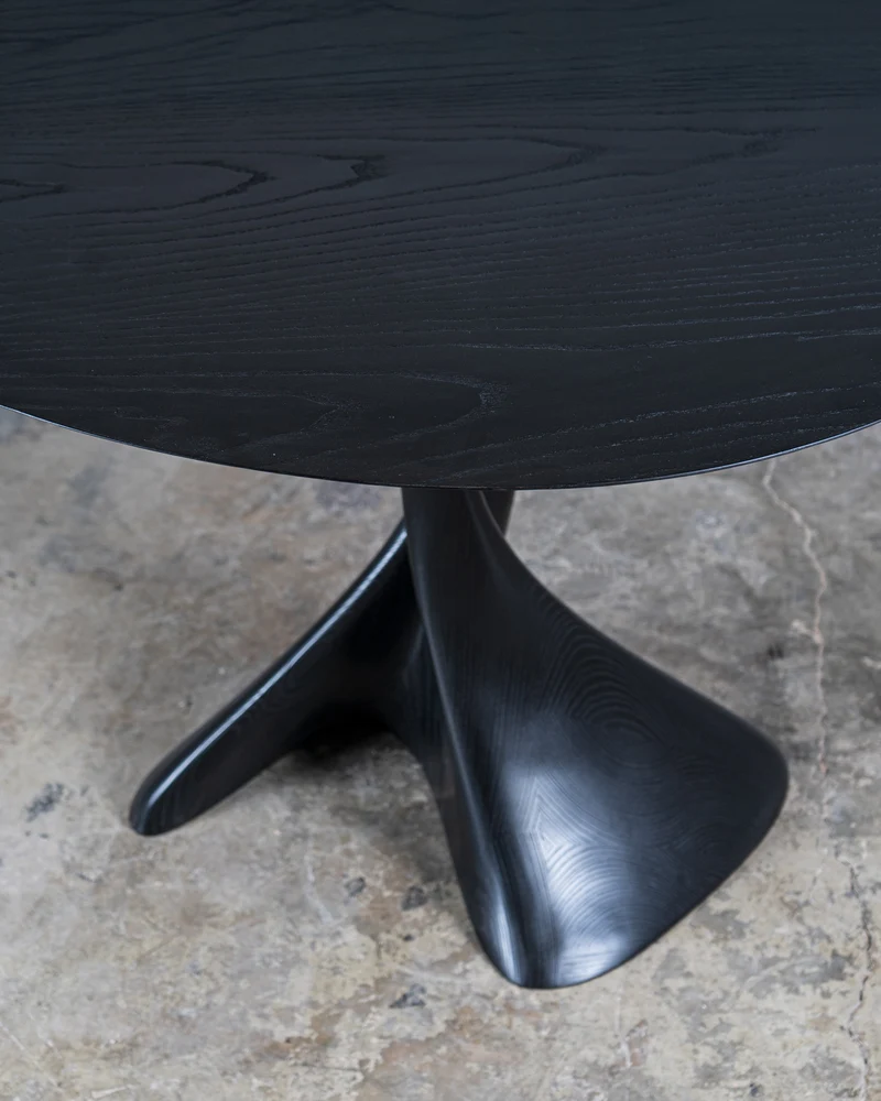 Sculptural Dervish Table in Ash wood Ebony stain
