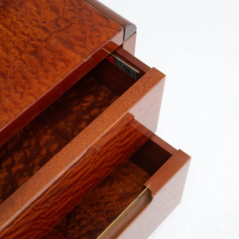 Italian Nightstands in Wood and Brass