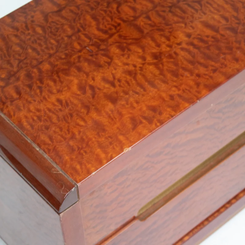 Italian Nightstands in Wood and Brass