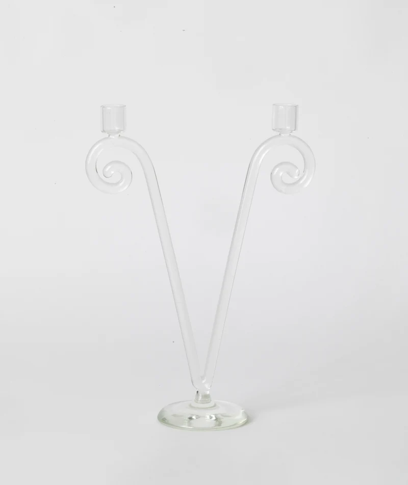 Double Stem Spiral Candleholder