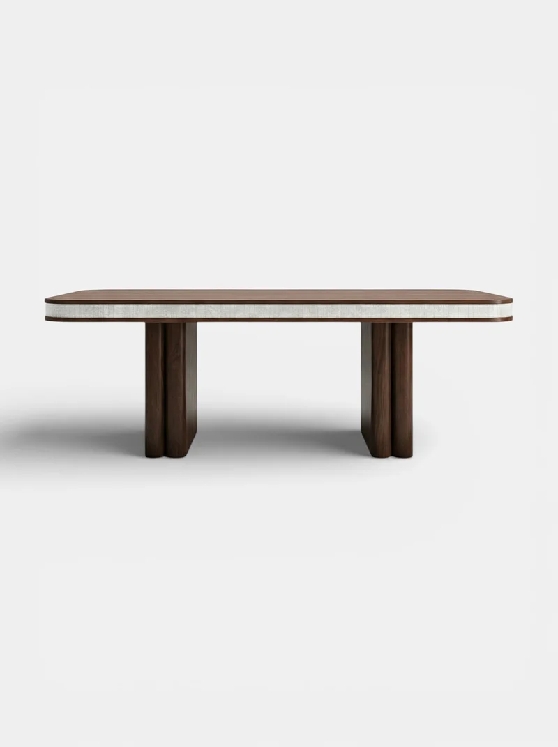 Doppio Wood And White Onyx Dinning Table