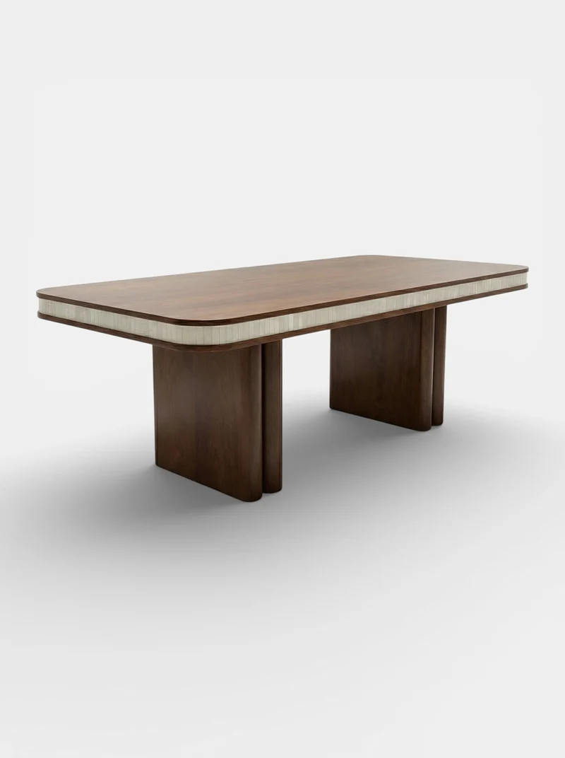 Doppio Wood And White Onyx Dinning Table