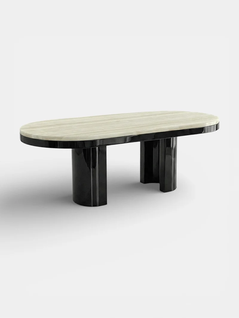 Gio Black And Ivory Onyx Dining Table