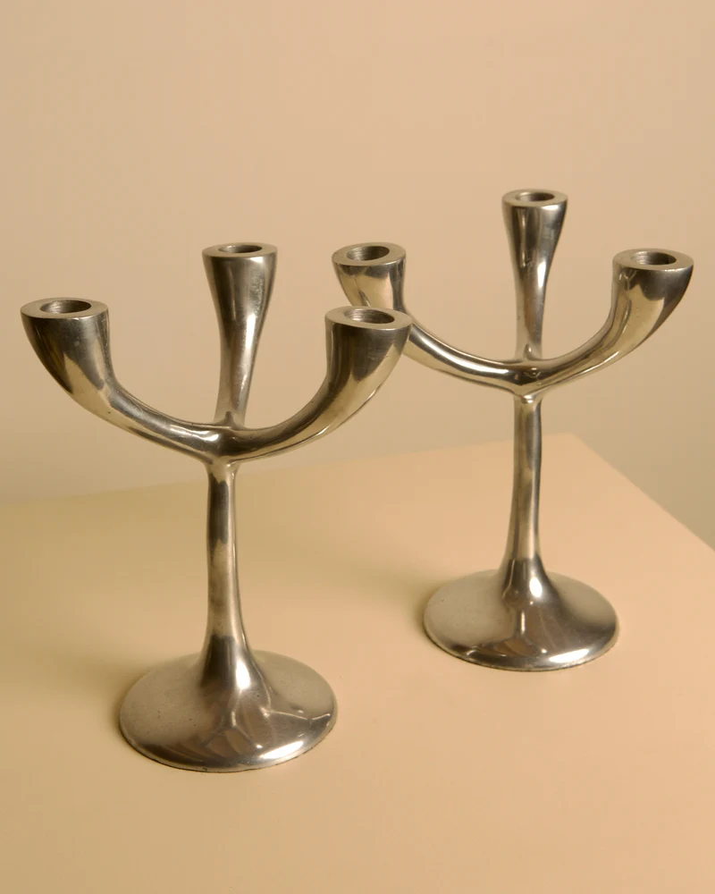 Pair of Italian "Tree" candlesticks from the 70s