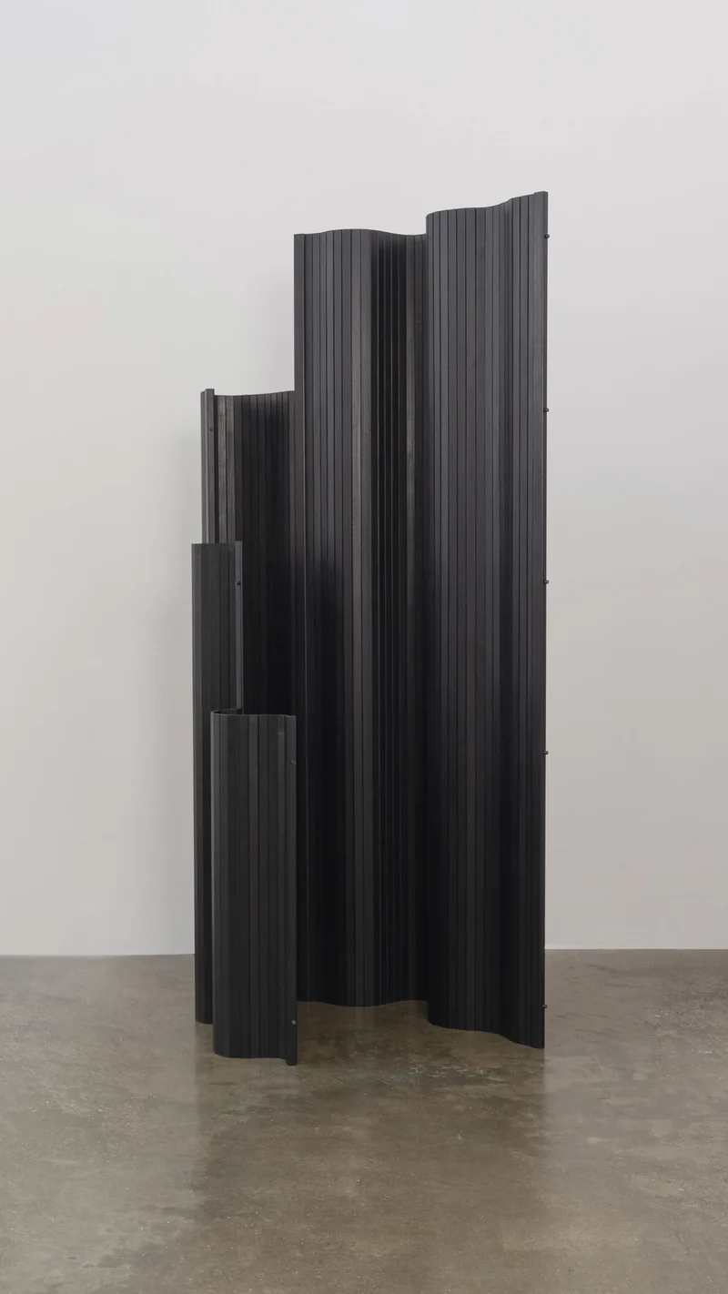 Sculptural Tambour Screen in Fumed Poplar
