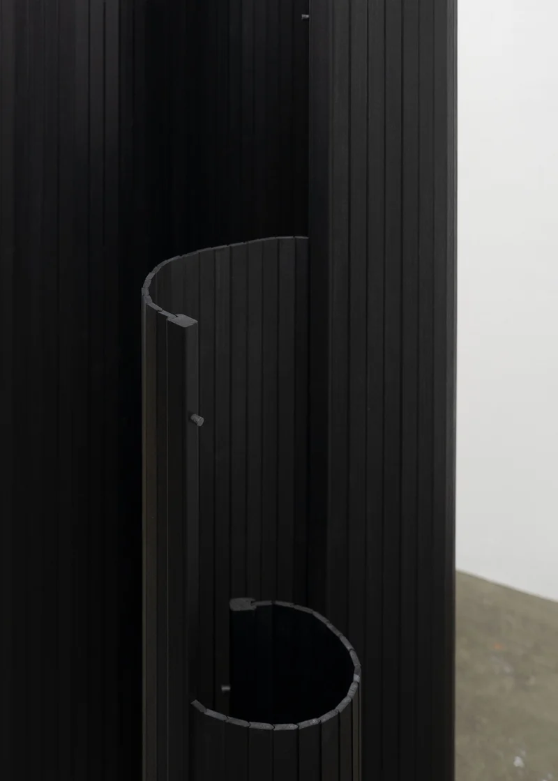 Sculptural Tambour Screen in Fumed Poplar