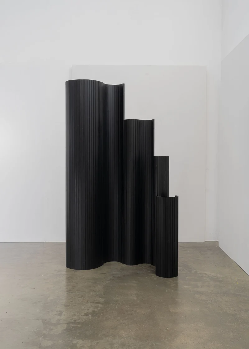 Sculptural Tambour Screen in Fumed Poplar