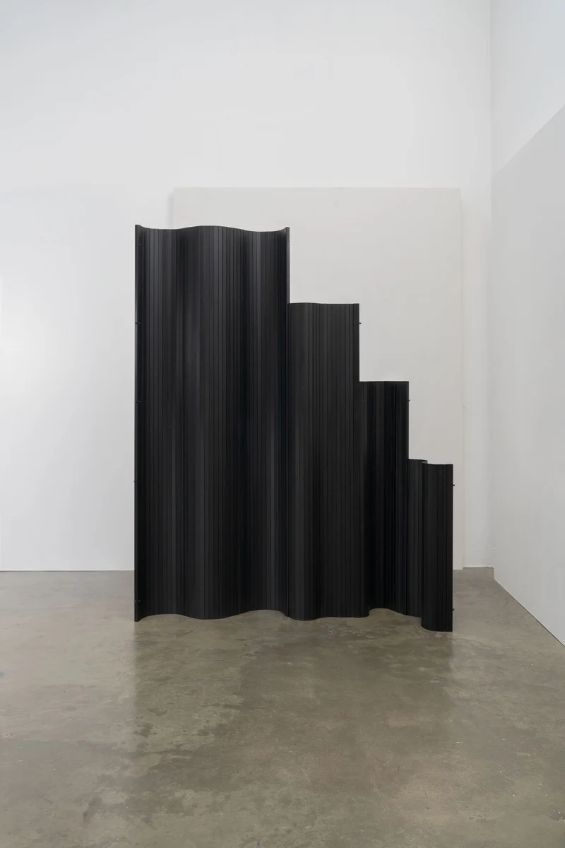 Sculptural Tambour Screen in Fumed Poplar